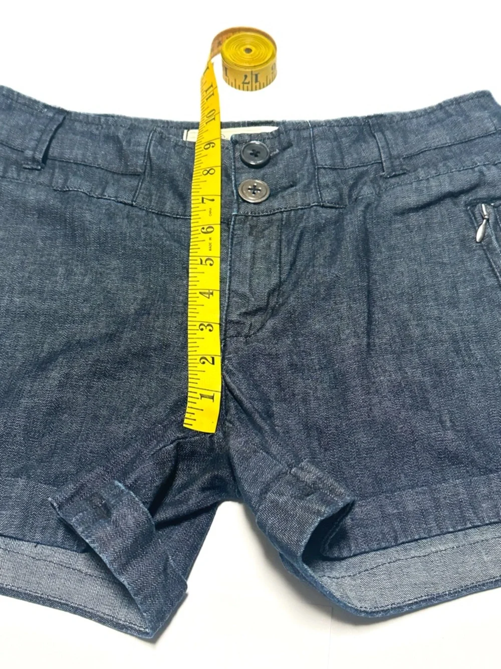 Anthropologie Daughters of the Liberation 100% Cotton Denim Trouser Midi Shorts - Picture 9 of 11